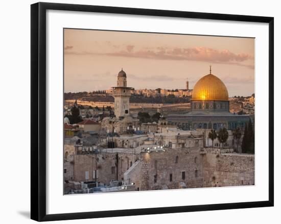 Dome of the Rock and the Western Wall, Jerusalem, Israel, Middle East-Michael DeFreitas-Framed Photographic Print