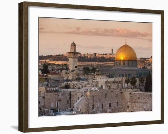 Dome of the Rock and the Western Wall, Jerusalem, Israel, Middle East-Michael DeFreitas-Framed Photographic Print