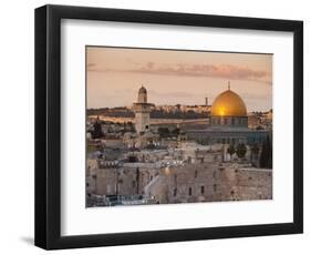 Dome of the Rock and the Western Wall, Jerusalem, Israel, Middle East-Michael DeFreitas-Framed Photographic Print