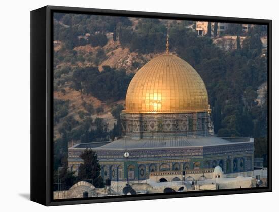 Dome of the Rock, Haram Ash-Sharif (Temple Mount), Old Walled City, Jerusalem-Christian Kober-Framed Stretched Canvas