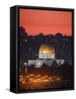 Dome of the Rock Mosque, Dusk, Jerusalem, Israel-Michele Falzone-Framed Stretched Canvas