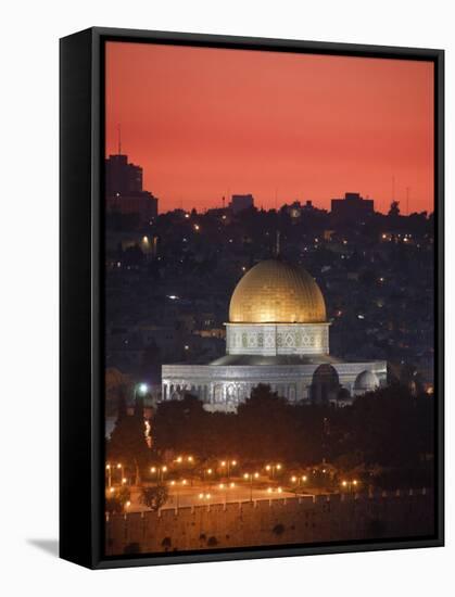 Dome of the Rock Mosque, Dusk, Jerusalem, Israel-Michele Falzone-Framed Stretched Canvas