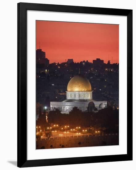 Dome of the Rock Mosque, Dusk, Jerusalem, Israel-Michele Falzone-Framed Photographic Print
