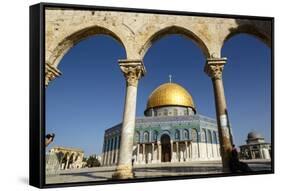 Dome of the Rock Mosque, Temple Mount, UNESCO World Heritage Site, Jerusalem, Israel, Middle East-Yadid Levy-Framed Stretched Canvas