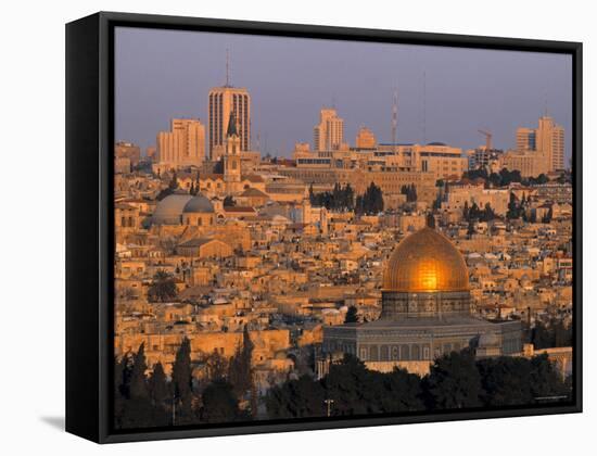 Dome of the Rock, Old City, Jeruslaem, Israel-Jon Arnold-Framed Stretched Canvas