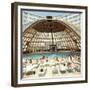 Dome over Swimming Pool as Guests are Served Cocktails at International Inn, Washington DC, 1963-Yale Joel-Framed Photographic Print