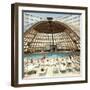 Dome over Swimming Pool as Guests are Served Cocktails at International Inn, Washington DC, 1963-Yale Joel-Framed Premium Photographic Print