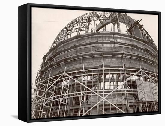 Dome under Construction to House 200-Inch Telescope at Observatory on Mt. Palomar-Margaret Bourke-White-Framed Stretched Canvas