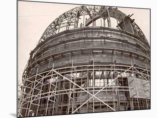 Dome under Construction to House 200-Inch Telescope at Observatory on Mt. Palomar-Margaret Bourke-White-Mounted Photographic Print
