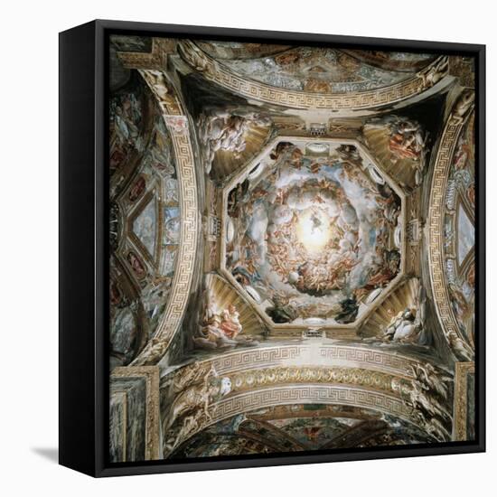 Dome with Assumption of Virgin, 1526-1530-Antonio Allegri Da Correggio-Framed Stretched Canvas