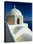 Domed Church and View out to Sea, Fira, Santorini, Greece-Lee Frost-Stretched Canvas