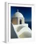 Domed Church and View out to Sea, Fira, Santorini, Greece-Lee Frost-Framed Photographic Print