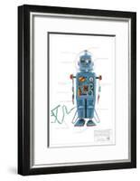 Domed Easel Back Robot-null-Framed Poster