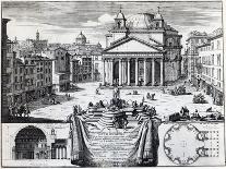 Piazza Della Rotonda with a View of the Pantheon-Domenico de' Rossi-Giclee Print