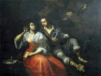Lady and Knight-Domenico Fiasella-Giclee Print