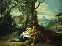 The Good Samaritan - Samaritan Helping Wounded Robbed Man-Domenico Fontebasso-Laminated Giclee Print