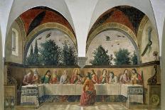 St Anthony Abbot on Throne Surrounded by Saints Leonardo and Giuliano-Domenico Ghirlandaio-Giclee Print