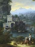 Landscape, Detail from Painting-Domenico Pecchio-Framed Stretched Canvas