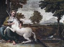 A Virgin with a Unicorn, 1604-05-Domenico Zampieri-Giclee Print