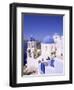 Domes and Bell Tower of Blue and White Christian Church, Oia, Santorini, Aegean Sea, Greece-Sergio Pitamitz-Framed Photographic Print