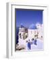 Domes and Bell Tower of Blue and White Christian Church, Oia, Santorini, Aegean Sea, Greece-Sergio Pitamitz-Framed Photographic Print