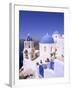 Domes and Bell Tower of Blue and White Christian Church, Oia, Santorini, Aegean Sea, Greece-Sergio Pitamitz-Framed Photographic Print