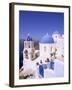 Domes and Bell Tower of Blue and White Christian Church, Oia, Santorini, Aegean Sea, Greece-Sergio Pitamitz-Framed Photographic Print