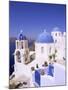 Domes and Bell Tower of Blue and White Christian Church, Oia, Santorini, Aegean Sea, Greece-Sergio Pitamitz-Mounted Photographic Print