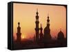 Domes and Minarets Silhouetted at Sunset, Cairo, Egypt, North Africa, Africa-null-Framed Stretched Canvas