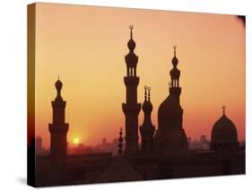 Domes and Minarets Silhouetted at Sunset, Cairo, Egypt, North Africa, Africa-null-Stretched Canvas