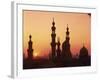 Domes and Minarets Silhouetted at Sunset, Cairo, Egypt, North Africa, Africa-null-Framed Photographic Print