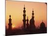 Domes and Minarets Silhouetted at Sunset, Cairo, Egypt, North Africa, Africa-null-Mounted Photographic Print