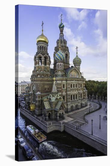 Domes of Church of the Saviour on Spilled Blood, UNESCO World Heritage Site, St. Petersburg, Russia-Gavin Hellier-Stretched Canvas