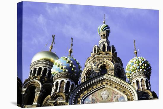 Domes of Church of the Saviour on Spilled Blood, UNESCO World Heritage Site, St. Petersburg, Russia-Gavin Hellier-Stretched Canvas