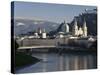 Domes of the Cathedral and Kollegienkirche and the Salzach River, Salzburg, Austria-Gavin Hellier-Stretched Canvas