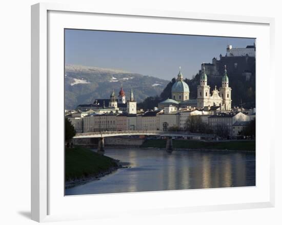 Domes of the Cathedral and Kollegienkirche and the Salzach River, Salzburg, Austria-Gavin Hellier-Framed Photographic Print