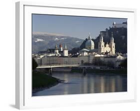 Domes of the Cathedral and Kollegienkirche and the Salzach River, Salzburg, Austria-Gavin Hellier-Framed Photographic Print