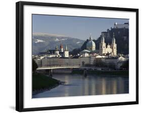 Domes of the Cathedral and Kollegienkirche and the Salzach River, Salzburg, Austria-Gavin Hellier-Framed Photographic Print