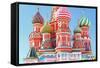 Domes Of The Famous Head Of St. Basil'S Cathedral On Red Square, Moscow, Russia-gelia78-Framed Stretched Canvas