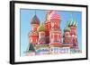 Domes Of The Famous Head Of St. Basil'S Cathedral On Red Square, Moscow, Russia-gelia78-Framed Art Print