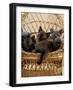 Domestic Cat, 8-Week, Blue and Brown Burmese Kittens Lying in a Wicker Chair-Jane Burton-Framed Photographic Print