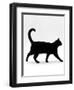 Domestic Cat, Black Short-Hair Male, Walking Profile-Jane Burton-Framed Premium Photographic Print