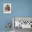 Domestic Cat, Brown Ticked Tabby Kitten, Under Blanket with Teddy Bear-Jane Burton-Framed Photographic Print displayed on a wall