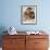 Domestic Cat, Brown Ticked Tabby Kitten, Under Blanket with Teddy Bear-Jane Burton-Framed Photographic Print displayed on a wall