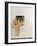 Domestic Cat, Ginger Kitten Coming Through Catflap-Jane Burton-Framed Photographic Print