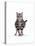 Domestic Cat, Pregnant Silver Tabby British Shorthair Female-Jane Burton-Stretched Canvas