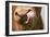 Domestic Cattle, Limousin cow, close-up of muzzle, licking nose-Wayne Hutchinson-Framed Photographic Print