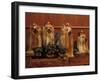 Domestic Dogs, Four Yorkshire Terriers with Four Puppies in a Drawer-Adriano Bacchella-Framed Photographic Print