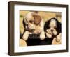 Domestic Dogs, Two King Charles Cavalier Spaniel Puppies in Pot-Adriano Bacchella-Framed Premium Photographic Print