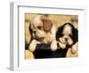 Domestic Dogs, Two King Charles Cavalier Spaniel Puppies in Pot-Adriano Bacchella-Framed Premium Photographic Print